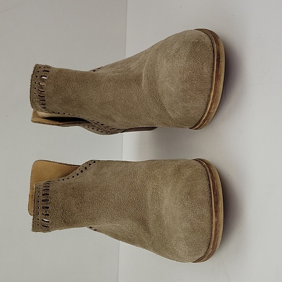 Lucky Brand Bustina Boho Chic Ankle Boot Tan Taupe Size 10 - Picture 4 of 13